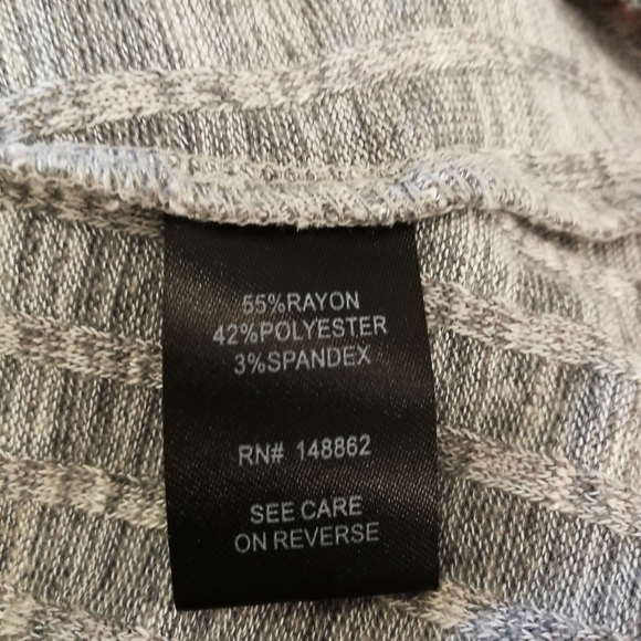 TORRID size 4 grey v-neck ribbed jersey knit dress with cinched waist - Picture 6 of 8
